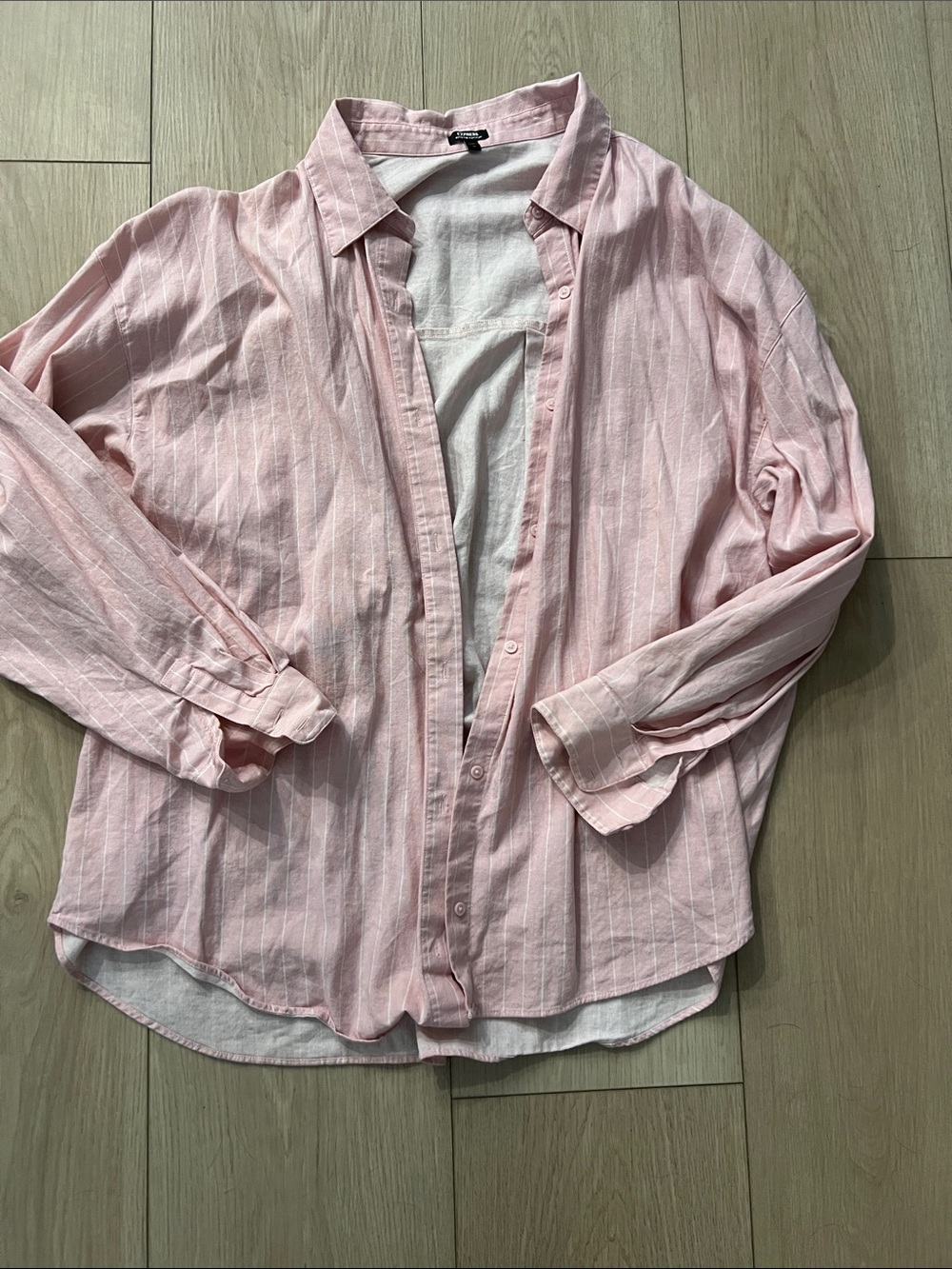 Express Pink Striped Button-Down Shirt